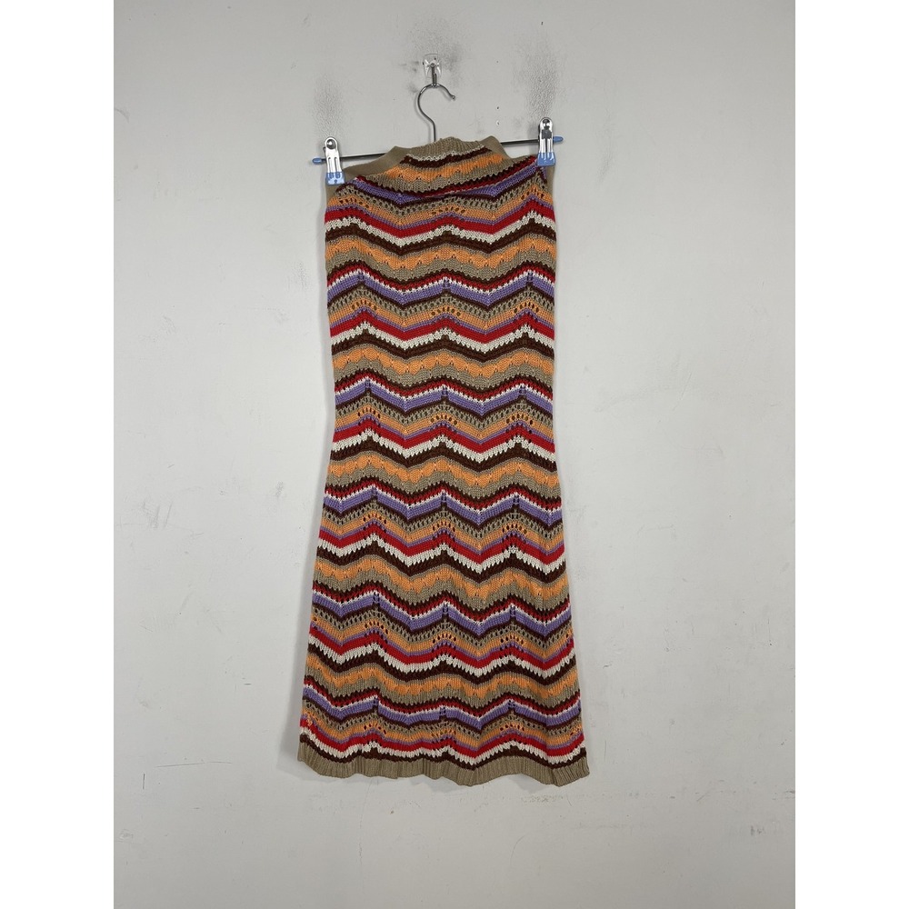 SO Dress Womens Small Twee Festival Crochet Zigzag Boho‎ Retro Halter Country